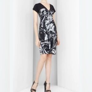 NWOT BCBGMaxAzria Black and White Sweetheart Sheath Dress